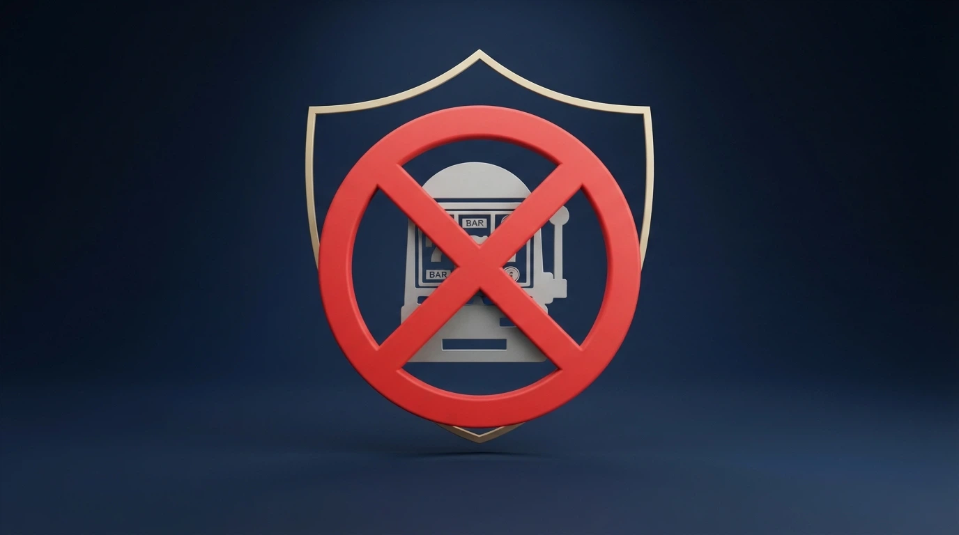 The ACMA logo beside a simplified visual of the Interactive Gambling Act with a clear red prohibition marker over an online pokie icon