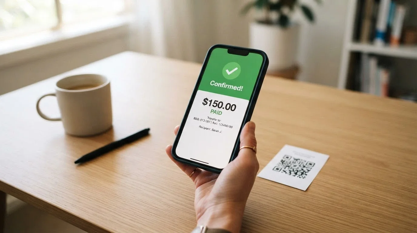 A split-screen showing a PayID transfer on a phone beside a crypto wallet QR code, both framed as deposit methods for claiming an online casino reload bonus